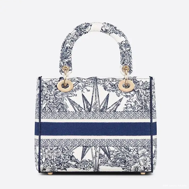 Cheap Medium Blue D-lite Bag Reve d'Infini Canvas Motif Lady 0404 Luxury